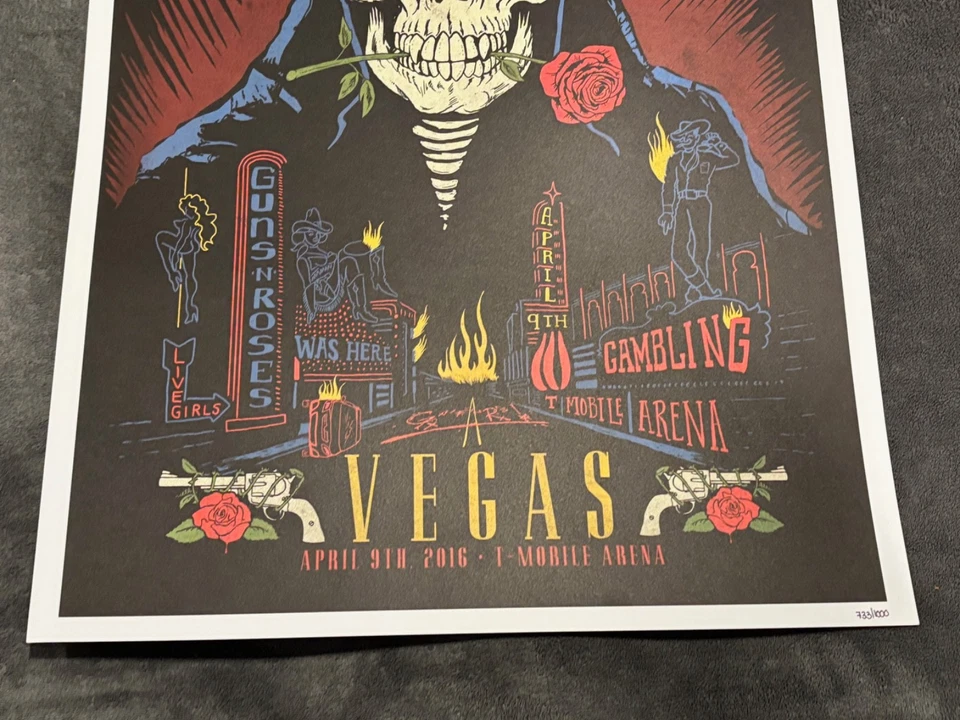 Litografía Guns N Roses no en esta vida Las Vegas 4/9/16 733/1000 AXL Foto 4 de 4