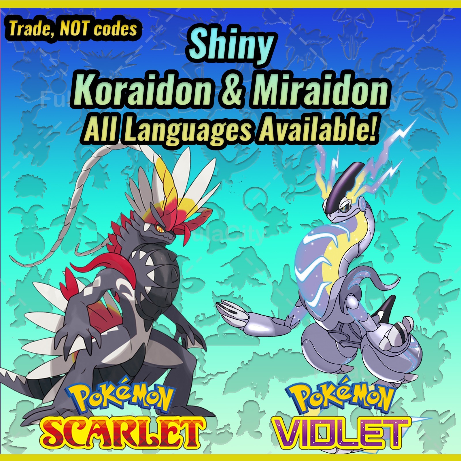 ✨ Shiny Miraidon Koraidon 🟣Event Paldea 🟣 All Languages ❤️ Scarlet Violet 💜