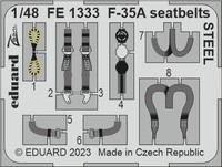 Eduard Accessories FE1333 - 1:48 F-35A Seatbelts Steel 1/48 For Tamiya - Neu