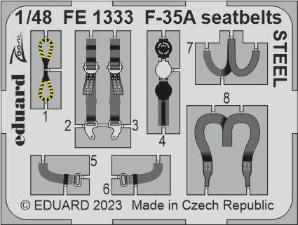 Eduard Accessories FE1333 - 1:48 F-35A Seatbelts Steel 1/48 For Tamiya - Neu-image