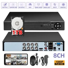 4CH/8CH DVR for Security Camera System H.265+ 1080P Recorder with 1TB Hard Drive
