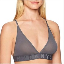 DKNY Women s Seamless Litewear Mesh Bralette DK4024 Graphite Small