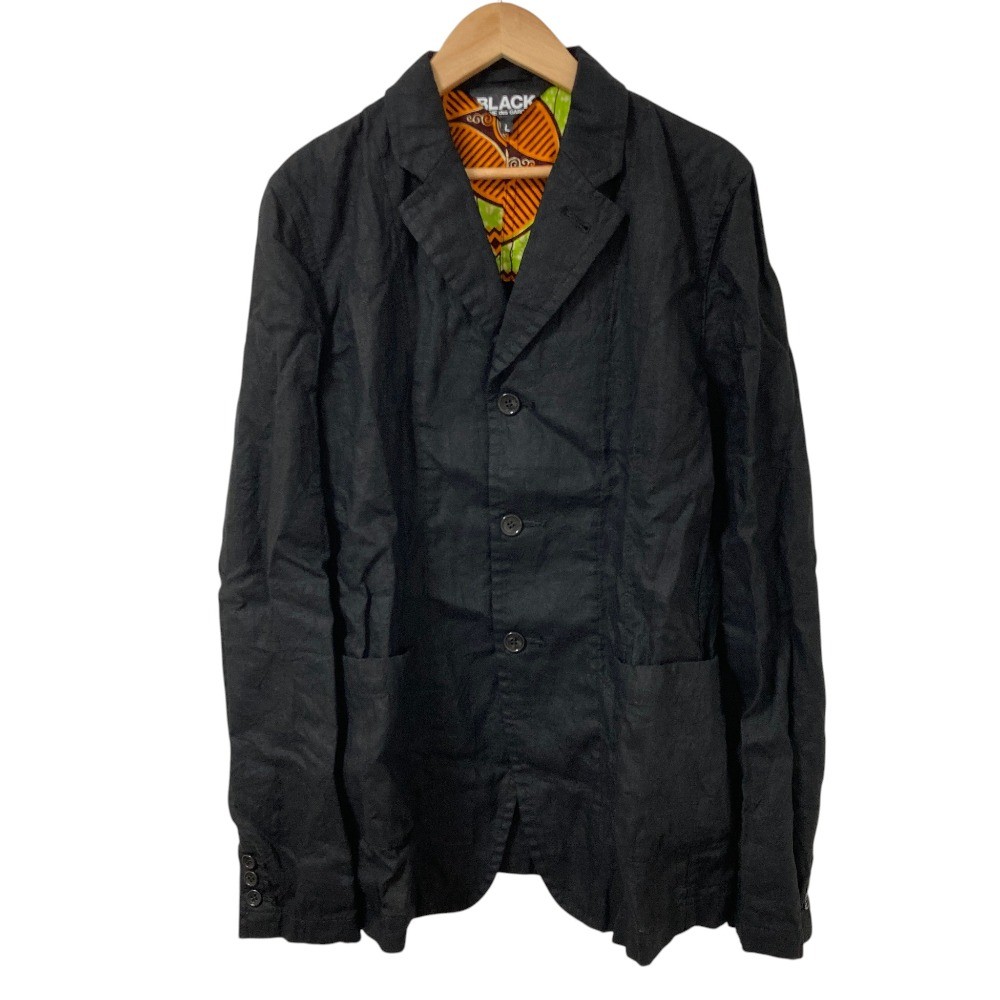 BLACK COMME des GARCONS Linen Tailored Jacket 1M-J013 Size L Black