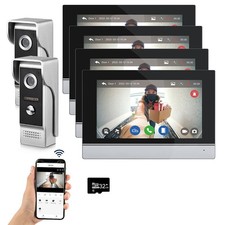 Wired Video Intercom System Tuya WiFi 7 Inch Touch Screen 1080P Doorbell