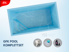 GFK Pool 5,2x3x1,5 m Komplettset | Einbaubecken Fertigpool Schwimmbecken