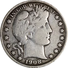 1908-P Barber Half Dollar