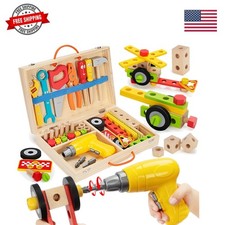 Kids Tool Set Toy with Drill, Stem Montessori Toys for 3 4 5 Old Boy Girl, 4...