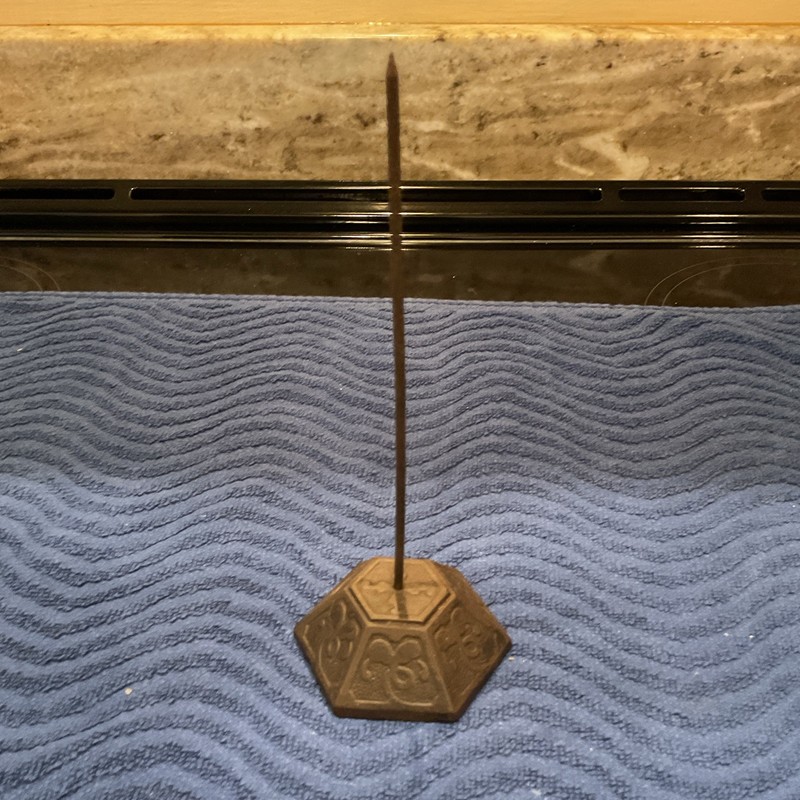 Metal Brass Tone Desk Note/Receipt Paper Spike Holder, Hexagon Base, 10 in
