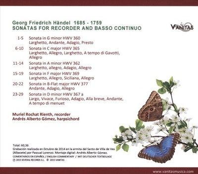 HANDEL:COMPLETE RECORDER SONATAS NEW CD