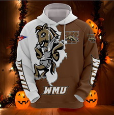 Western Michigan University Hoodie 3D Zip Hoodie Mascot Long Sleeve Gift for Fan
