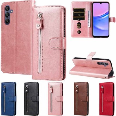 Zipper Leather Wallet Phone Case For Samsung A17 A16 A26 A56 A36 A15 A25 A35 A55