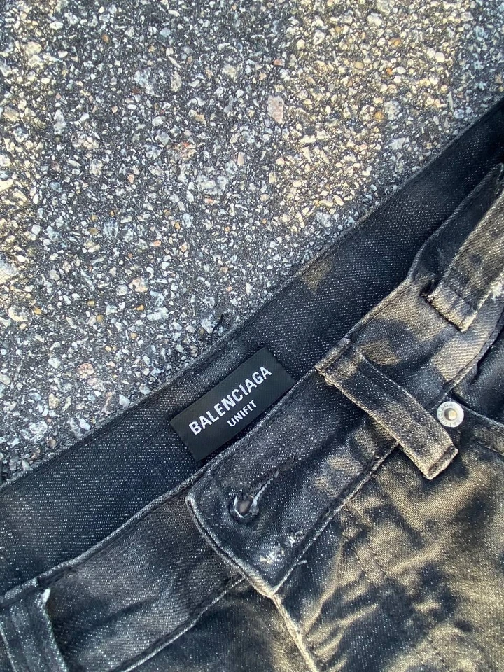 Jeans Balenciaga 21FW Destroyed denim tamanho 30 - 32 preto desgastado - Imagem 3 de 4