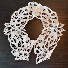 Vintage Cotton Lace Detachable Collar Floral Cutwork Woolworth Peking