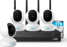 Wireless Security Camera System, 4Pcs E1 2K Indoor Wifi Camera for Home Security