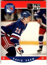 1990-91 Pro Set #495 David Shaw New York Rangers NHL Hockey