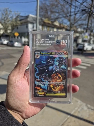 TAG 10 GEM MINT 2025 Mega Charizard X ex 125/094 Phantasmal Flames Holo NO DINGS