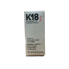 K18 Leave-In Molecular Repair Hair Mask Travel 0.5 Oz - New - Free Shipping Save