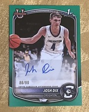Josh Dix 2025-26 Bowman U Basketball Green Prospect Rookie Auto #PA-JD 🔥 86/99