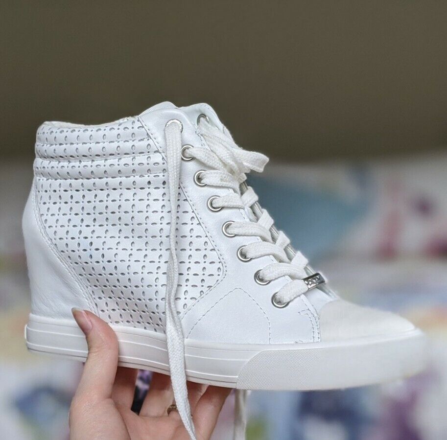 DKNY All White Wedge Sneakers Size 7 Barely Worn … - image 6