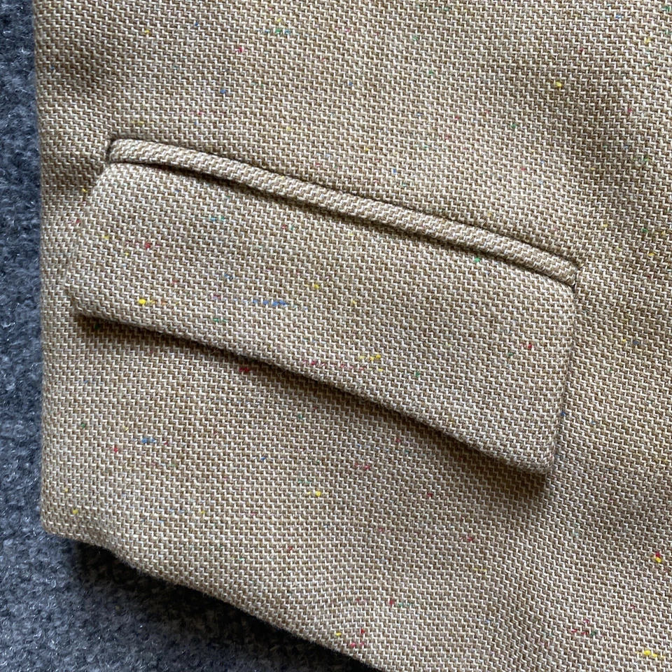 Andre Martin Vintage Vest Mens Small Business Tan Speckled  Button Normcore - Image 2 of 4