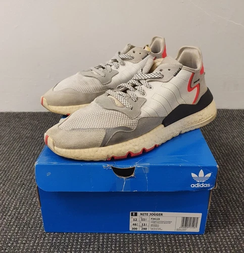 🔶️VINTAGE ADIDAS NITE JOGGER RETRO NMD US 12 WHITE RED GREY F34123