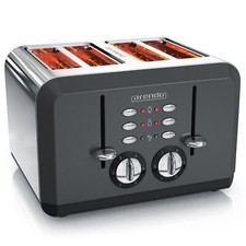 Arendo BREAKFAST 4-Scheiben-Toaster Hochwertiges Edelstahlgehäuse 1600W Vintage