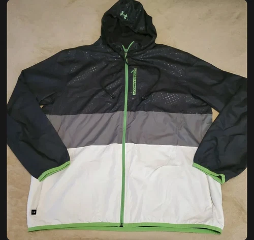 Under Armour UA Men 2XL full zip light Jacket Sport Built in Headphone Era Buds