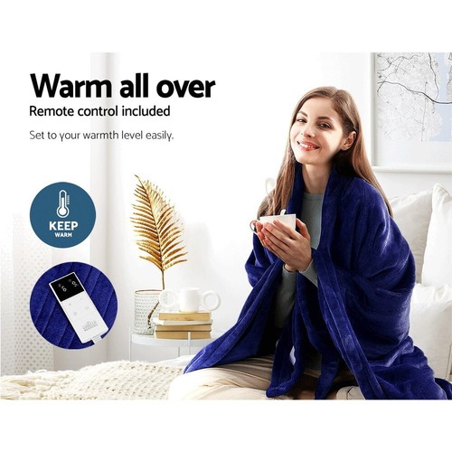 Giselle Electric Throw Rug Heated Blanket Washable Fleece Winter Warming Colour - Picture 20 of 62