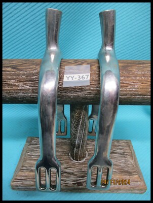 VINTAGE MENS LARGE ENGLISH STAINLESS STEEL SPURS with BLUNT ENDS