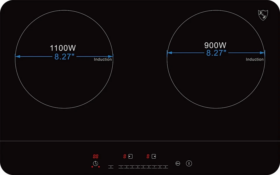 K&H German Designed 2 Burner 24" Induction SLIM Cooktop 120V 1800W IN-DD18-120S - Image 3 of 4