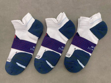 3 pairs Bombas All-Purpose Women's White/Blue Ankle socks Size L