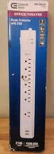 Commercial Electric 7 Outlet 2 USB 6  Power Strip Surge Protector. 3.4amps. NEW