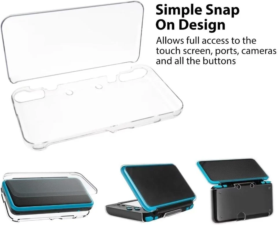 For New Nintendo 2DS XL/LL Clear Crystal Hard Shell Protective Skin Case Cover - Image 3 of 4