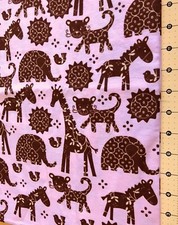 Zoo Animals on Pink Flannel fabric sold by the yard 1079