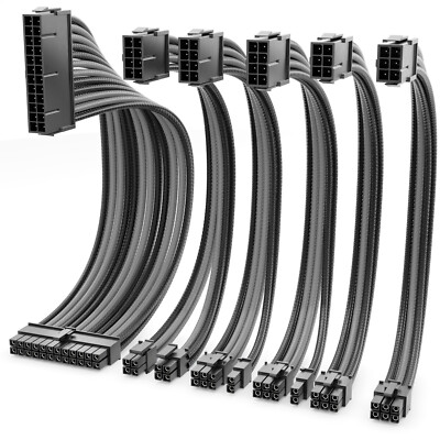 PC Netzteil Kabel Set 6-Teilig Kabelmanagement 30cm Computer Motherboard PCI ATX