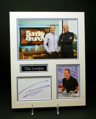 Tim LOVEJOY signiertes montiertes Foto-Display + Händler Echtheitszertifikat Sonntagsbrunch TV-Moderator