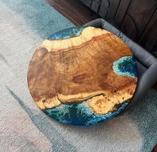 18" Unique River Epoxy Coffee Table Top Sofa Centerpiece Living Room Countertop