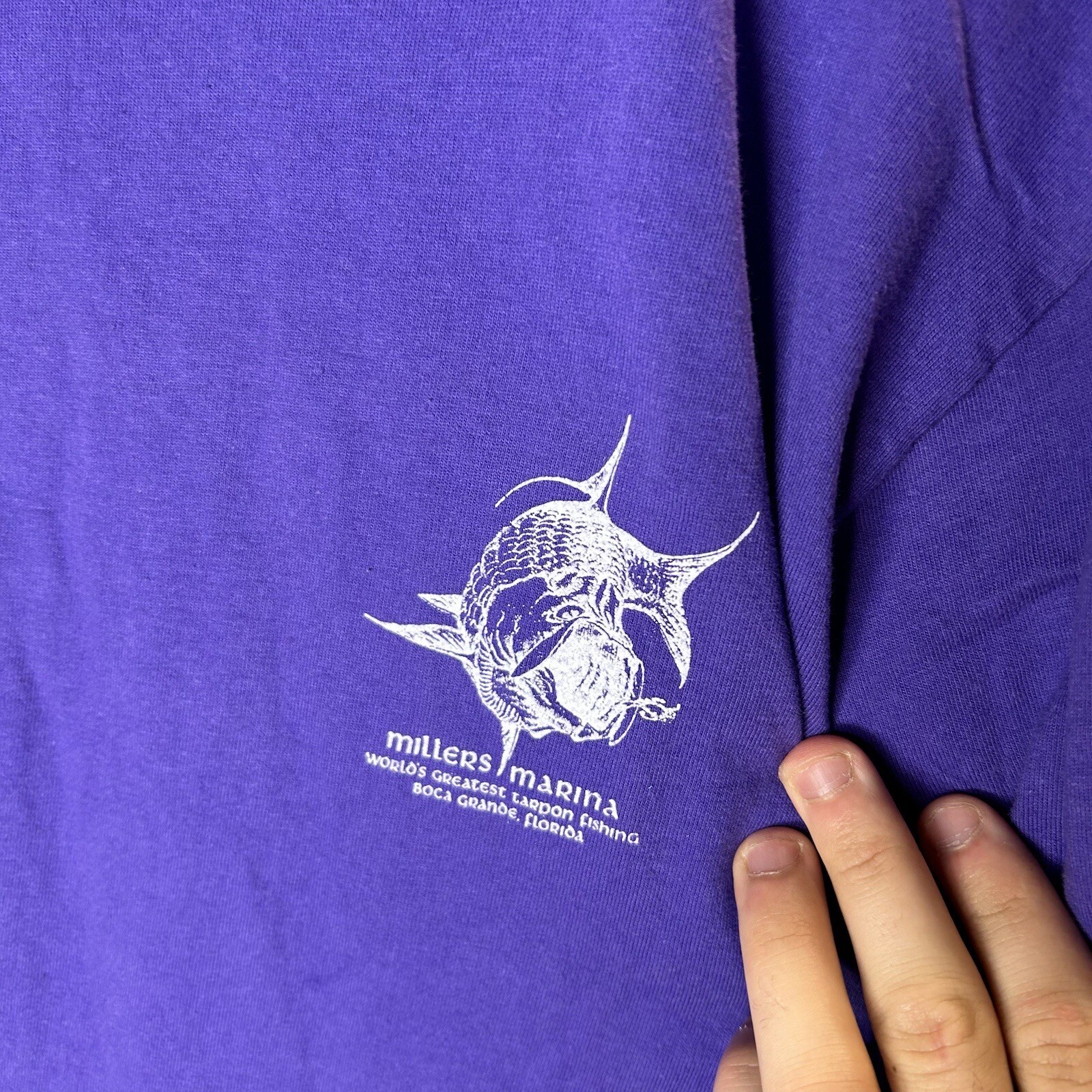 T-shirt Vintage Hanes Tarpon Springs Florida, Taille 2XL, Gris, Occasion