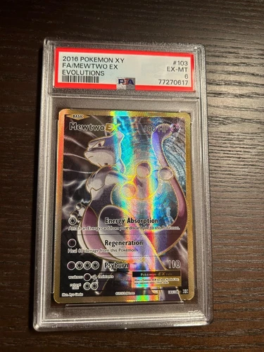 POKEMON 2016 XY Evolutions Full Art MEWTWO EX PSA 6 #103 RARE