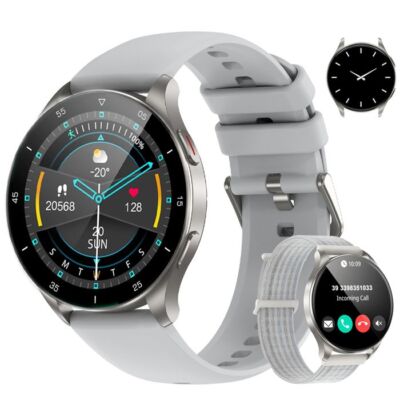 Smartwatch Herren mit Telefonfunktion für Android iOS 1.43'' Amoled HD Sportuhr
