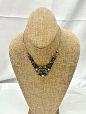 Ayala Bar Handcrafted Elaborate teal  Necklace 155852*New