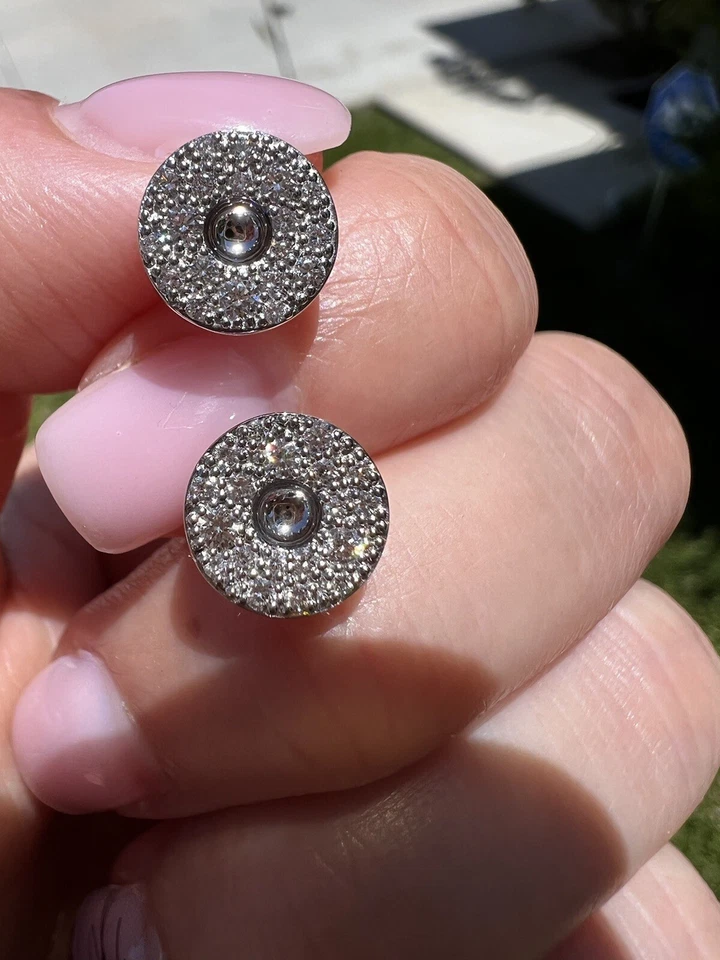 ¡Nuevo! Pendientes Roberto Coin Pois Moi Oro Blanco 18K Diamantes 0.34ct Foto 3 de 4