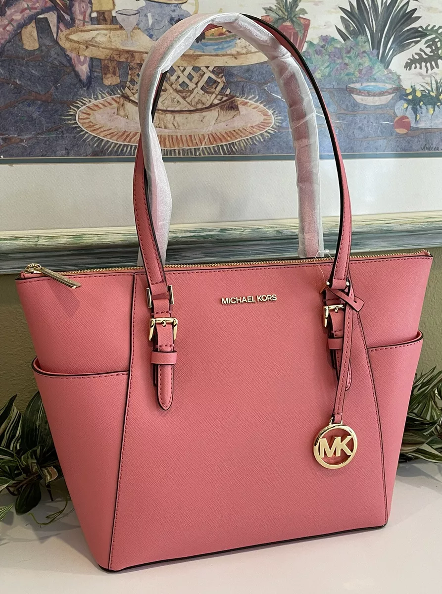 Michael Kors Women Large Leather Satchel Shoulder Bag Tote Purse Handbag  PInk MK