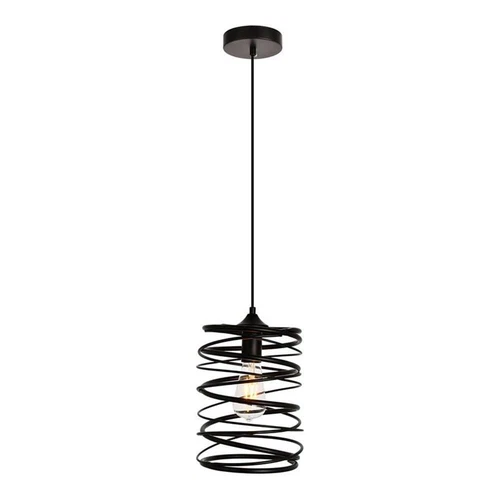 Living District Hopper 1-Light Transitional Metal Pendant in Black - Picture 1 of 6