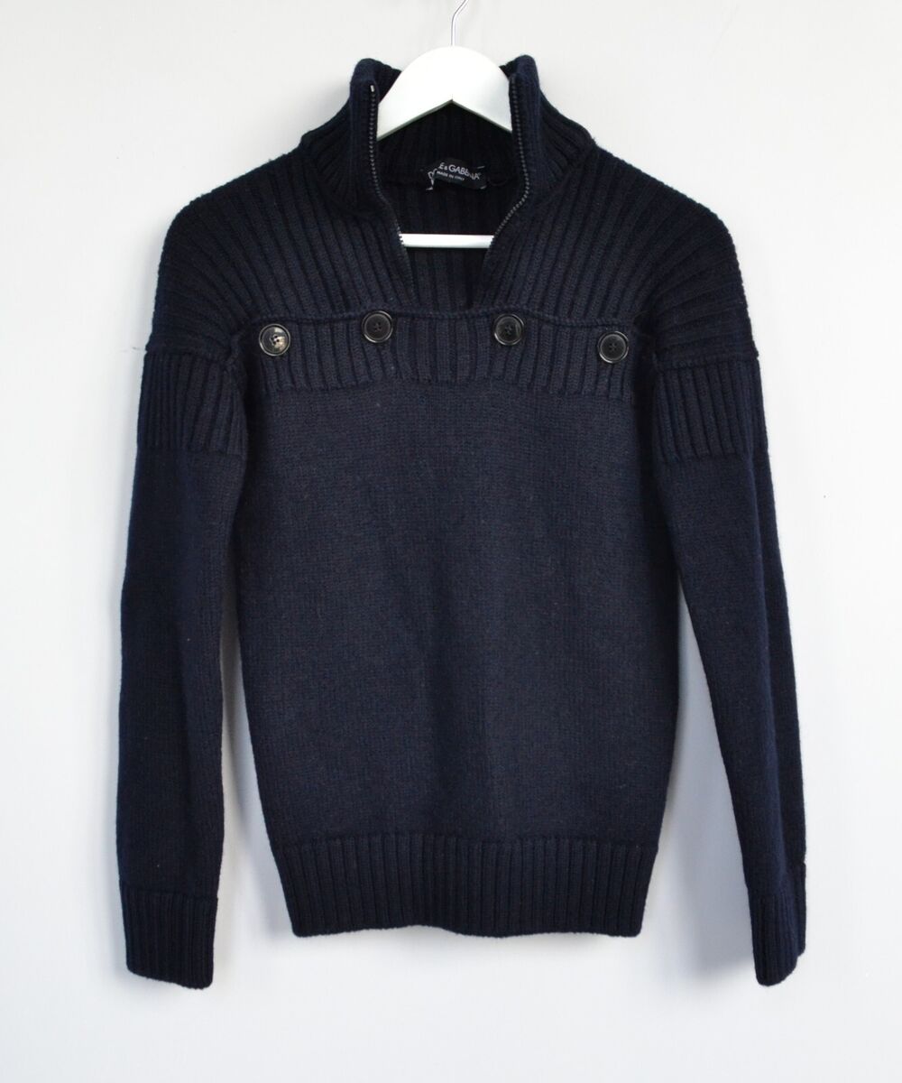 2003 DOLCE GABBANA Sweater Wool D&G Buttons Knit Zip 2003 DOLCE GABBANA Sweater Wool D&G Buttons Knit Zip