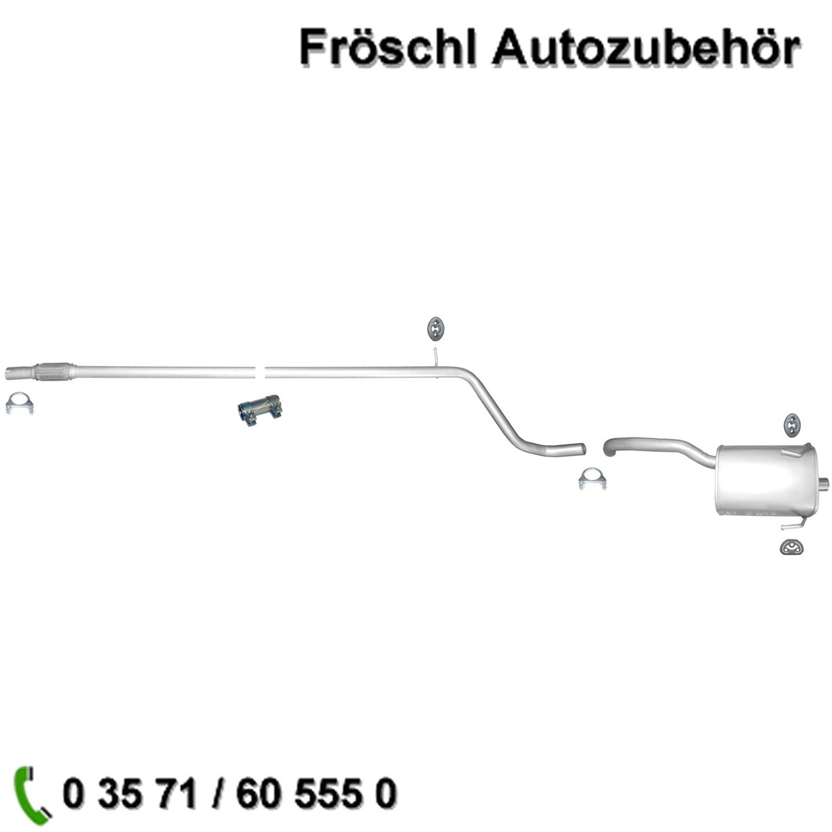 Mittelrohr Fiat Panda III 1.2 51KW Ab Bj. 2012 Auspuff Auspuffrohr Dichtung