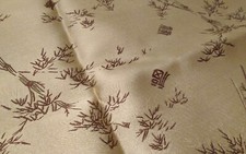 Fabric Faux Silk Polyester ASIAN Motif Green 46x74"