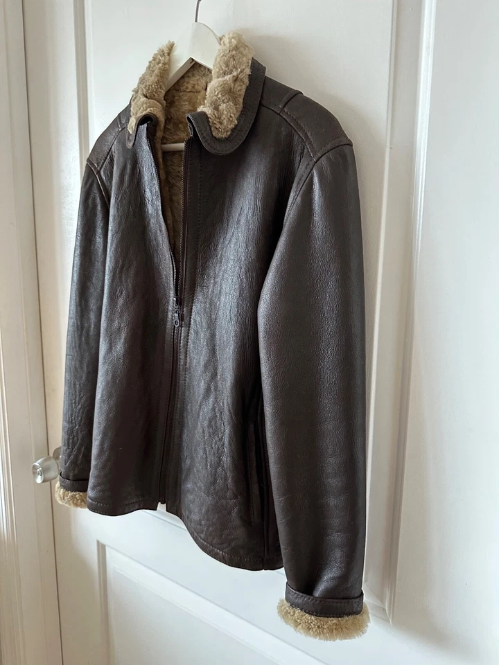 Jaqueta 100% couro, 1 bombardeiro de pele de carneiro. Feito na Argentina. Jaqueta vintage tamanho: S  - Imagem 3 de 4