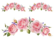 Shabby Pink Roses Swags Flowers Furniture Transfers Waterslide Decals FL550