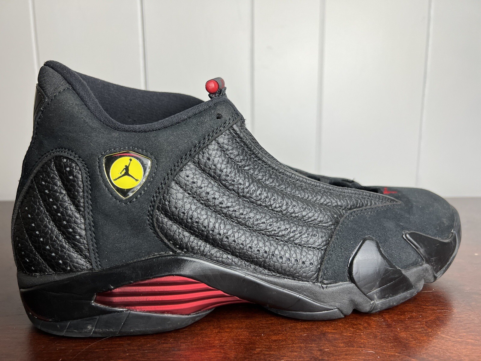 black and red jordan 14s